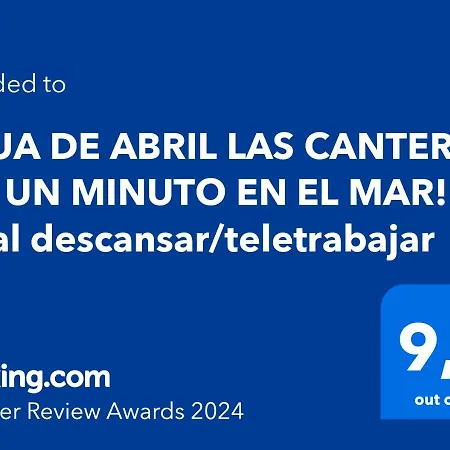 Agua De Abril Las Canteras ¡en Un Minuto En El Mar! Ideal Descansar/teletrabajar * Las Palmas de Gran Canaria